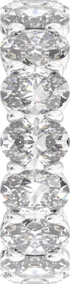 Platinum Oval Lab-Grown Diamond Low Profile Eternity Band - 6.1x4.5mm Stones - view 4