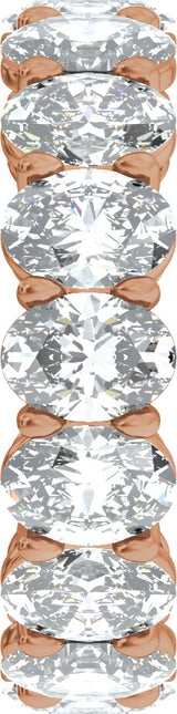 14K Gold Oval Lab-Grown Diamond Low Profile Eternity Band - 6.1x4.5mm Stones - Rose Gold - view 4