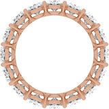 14K Gold Oval Natural Diamond Low Profile Eternity Band - 6.1x4.5mm Stones - Rose Gold - view 2