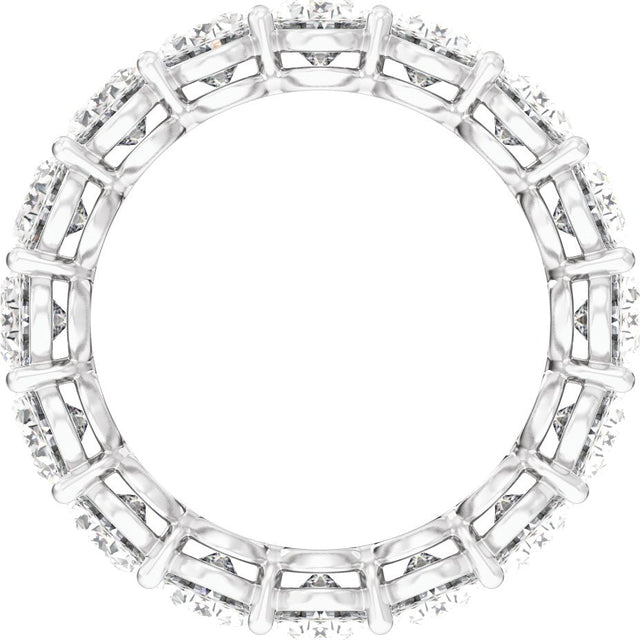 14K Gold Oval Natural Diamond Low Profile Eternity Band - 6.1x4.5mm Stones - White Gold - view 2