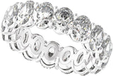 14K Gold Oval Natural Diamond Low Profile Eternity Band - 6.1x4.5mm Stones - White Gold - view 5