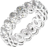 Platinum Oval Natural Diamond Low Profile Eternity Band - 6.1x4.5mm Stones