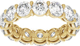 14K Gold Round Natural Diamond Low Profile Eternity Band - 4.3mm Stones - Yellow Gold - view 3