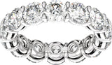 14K Gold Round Lab-Grown Diamond Low Profile Eternity Band - 4.3mm Stones - White Gold - view 3