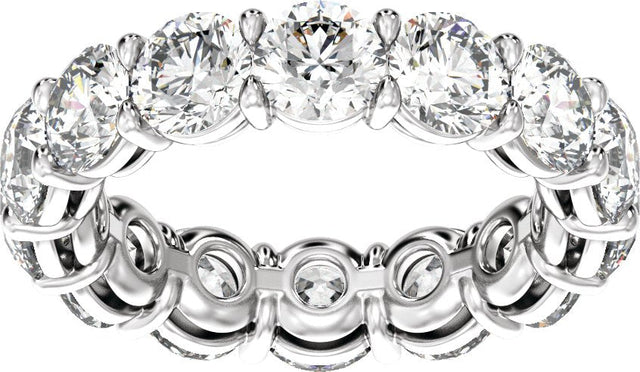 14K Gold Round Lab-Grown Diamond Low Profile Eternity Band - 4.3mm Stones - White Gold - view 3