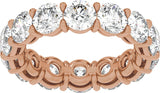 14K Gold Round Lab-Grown Diamond Low Profile Eternity Band - 4.3mm Stones - Rose Gold - view 3