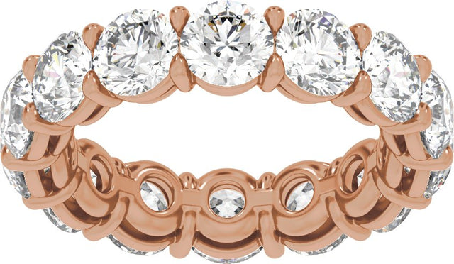 14K Gold Round Lab-Grown Diamond Low Profile Eternity Band - 4.3mm Stones - Rose Gold - view 3