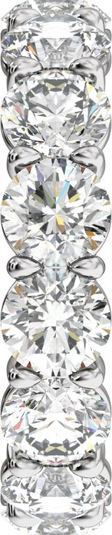 14K Gold Round Lab-Grown Diamond Low Profile Eternity Band - 4.3mm Stones - White Gold - view 4