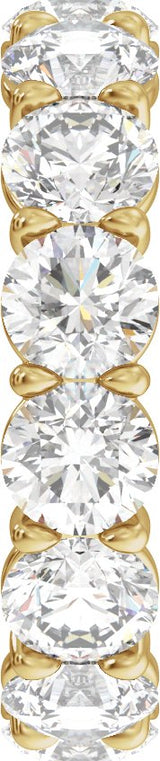 14K Gold Round Lab-Grown Diamond Low Profile Eternity Band - 4.3mm Stones - Yellow Gold - view 4