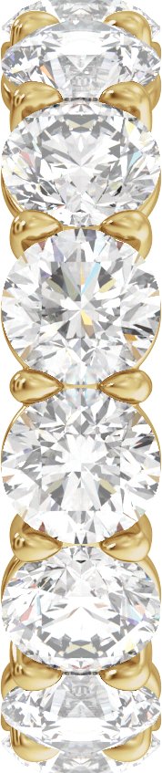 14K Gold Round Lab-Grown Diamond Low Profile Eternity Band - 4.3mm Stones - Yellow Gold - view 4