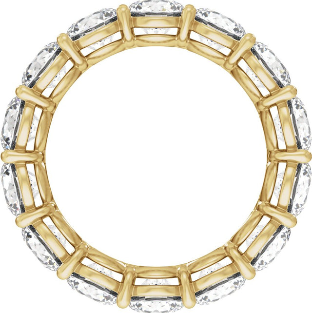14K Gold Round Lab-Grown Diamond Low Profile Eternity Band - 4.3mm Stones - Yellow Gold - view 2