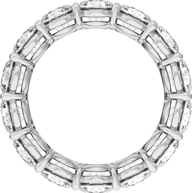 Platinum Round Lab-Grown Diamond Low Profile Eternity Band - 4.3mm Stones - view 2