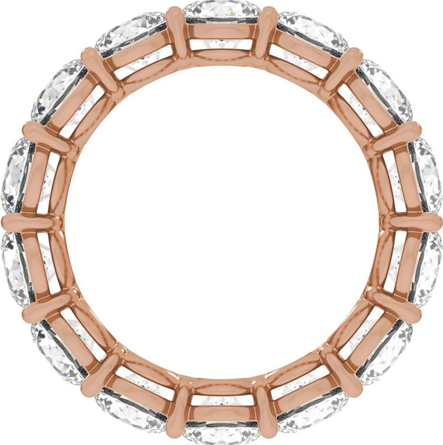 14K Gold Round Lab-Grown Diamond Low Profile Eternity Band - 4.3mm Stones - Rose Gold - view 2