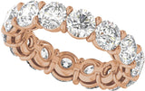 14K Gold Round Natural Diamond Low Profile Eternity Band - 4.3mm Stones - Rose Gold - view 5