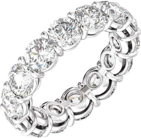 14K Gold Round Lab-Grown Diamond Low Profile Eternity Band - 4.3mm Stones - White Gold