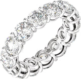 14K Gold Round Natural Diamond Low Profile Eternity Band - 4.3mm Stones - White Gold