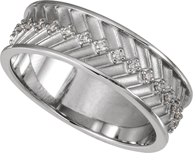 Platinum Round Lab-Grown Diamond Accented Band - 1.2mm Stones - view 4