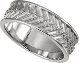 14K Gold Round Lab-Grown Diamond Accented Band - 1.2mm Stones - White Gold - view 4