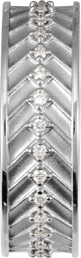 14K Gold Round Lab-Grown Diamond Accented Band - 1.2mm Stones - White Gold - view 3