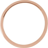14K Gold Round Lab-Grown Diamond Accented Band - 1.2mm Stones - Rose Gold - view 2