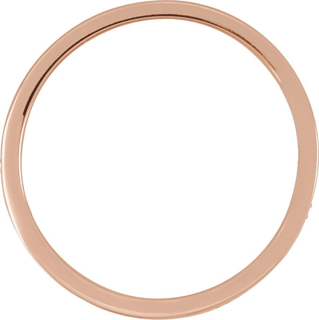 14K Gold Round Lab-Grown Diamond Accented Band - 1.2mm Stones - Rose Gold - view 2