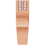 14K Gold Round Lab-Grown Diamond Double Row Tapered Band - 3/8 CTW - Rose Gold - view 4