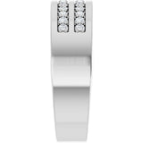 14K Gold Round Lab-Grown Diamond Double Row Tapered Band - 3/8 CTW - White Gold - view 4