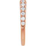 14K Gold Round Lab-Grown Diamond French-Set Graduated Anniversary Band - 3/8-3/4 CTW - Rose Gold - view 9
