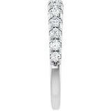 14K Gold Round Lab-Grown Diamond French-Set Graduated Anniversary Band - 3/8-3/4 CTW - White Gold - view 9