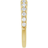 14K Gold Round Lab-Grown Diamond French-Set Graduated Anniversary Band - 3/8-3/4 CTW - Yellow Gold - view 9