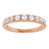 14K Gold Round Lab-Grown Diamond French-Set Graduated Anniversary Band - 3/8-3/4 CTW - Rose Gold - view 8