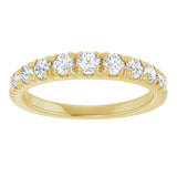 14K Gold Round Lab-Grown Diamond French-Set Graduated Anniversary Band - 3/8-3/4 CTW - Yellow Gold - view 8