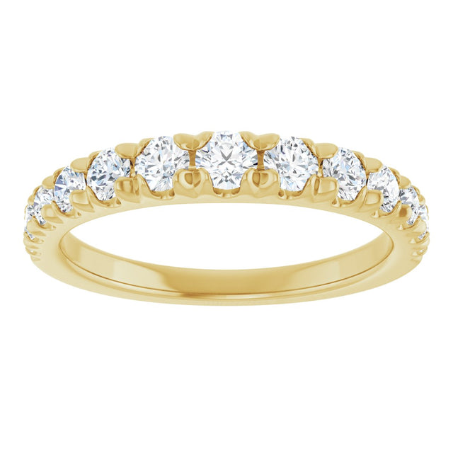 14K Gold Round Lab-Grown Diamond French-Set Graduated Anniversary Band - 3/8-3/4 CTW - Yellow Gold - view 8