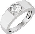 14K Gold Lab-Grown Diamond Solitaire Tapered Band – 6.5 mm Round - White Gold
