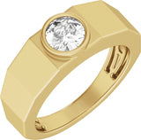 14K Gold Lab-Grown Diamond Solitaire Tapered Band – 6.5 mm Round - Yellow Gold