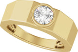 14K Gold Lab-Grown Diamond Solitaire Tapered Band – 6.5 mm Round - Yellow Gold - view 5