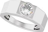 14K Gold Lab-Grown Diamond Solitaire Tapered Band – 6.5 mm Round - White Gold - view 5