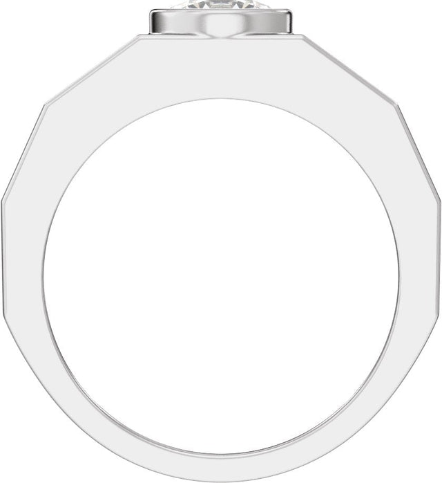 14K Gold Lab-Grown Diamond Solitaire Tapered Band – 6.5 mm Round - White Gold - view 2