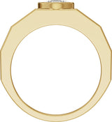 14K Gold Lab-Grown Diamond Solitaire Tapered Band – 6.5 mm Round - Yellow Gold - view 2