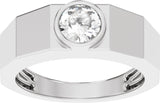 14K Gold Lab-Grown Diamond Solitaire Tapered Band – 6.5 mm Round - White Gold - view 3