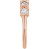 14K Gold Pear Natural Diamond Bezel-Set Five-Stone Anniversary Band - 4x3mm Stones - Rose Gold - view 9
