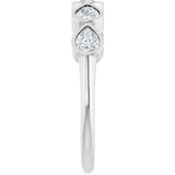 14K Gold Pear Natural Diamond Bezel-Set Five-Stone Anniversary Band - 4x3mm Stones - White Gold - view 9