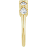 14K Gold Pear Natural Diamond Bezel-Set Five-Stone Anniversary Band - 4x3mm Stones - Yellow Gold - view 9