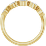 14K Gold Pear Lab-Grown Diamond Bezel-Set Five-Stone Anniversary Band - 4x3mm Stones - Yellow Gold - view 7