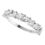 14K Gold Marquise Natural Diamond Anniversary Band - 9/10 CTW - White Gold - view 5