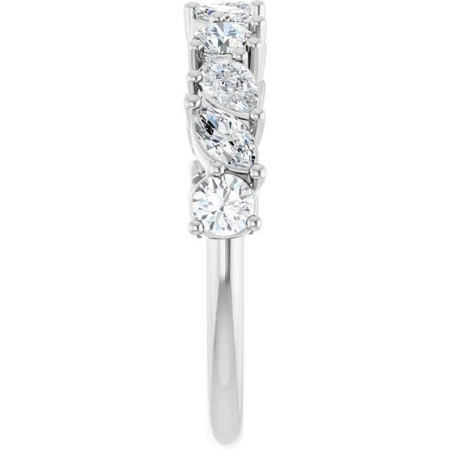 14K Gold Marquise Lab-Grown Diamond Anniversary Band - 9/10 CTW - White Gold - view 4