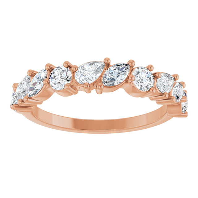 14K Gold Marquise Lab-Grown Diamond Anniversary Band - 9/10 CTW - Rose Gold - view 3