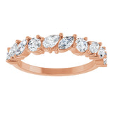 14K Gold Marquise Natural Diamond Anniversary Band - 9/10 CTW - Rose Gold - view 3