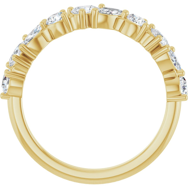 14K Gold Marquise Lab-Grown Diamond Anniversary Band - 9/10 CTW - Yellow Gold - view 2