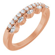 14K Gold Marquise Natural Diamond Double Row Anniversary Band - 1/3 CTW - Rose Gold